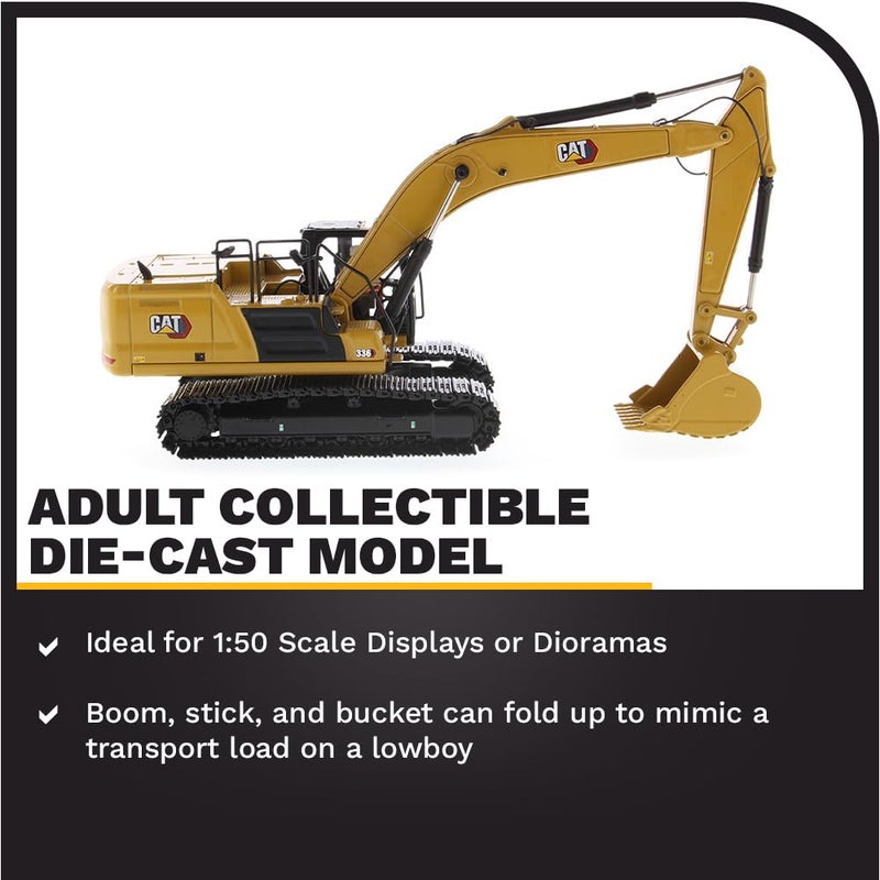 Diecast Masters 1:50 Caterpillar 336 Next Generation Hydraulic Excavator Model Toy - Image 3